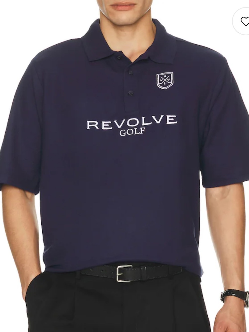 REVOLVE Golf Men's Dark Navy Polo Shirt with Embroidered Logo